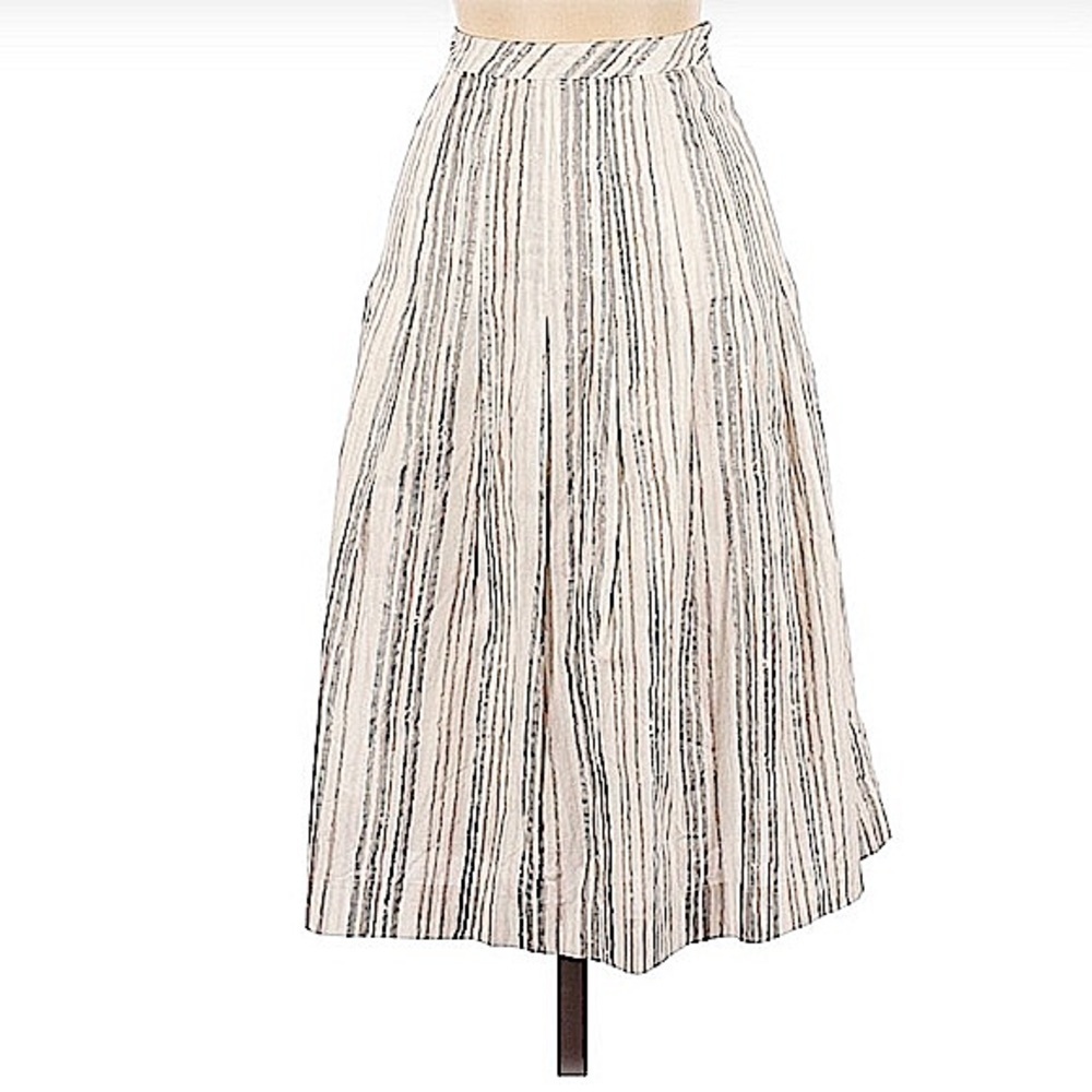 ANN Taylor LOFT Print Cotton A Line Skirt Size 4 Petite